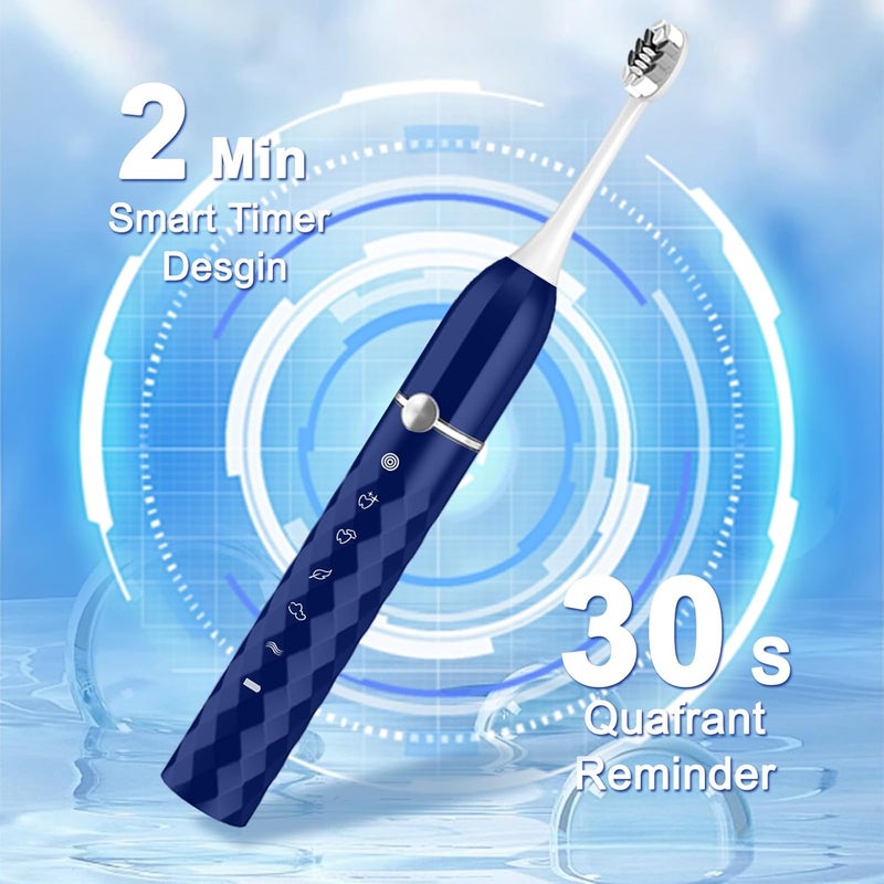 Seapeoa Electric Toothbrush Set, Equipped with 10 Brush Heads and Travel case, IPX8 Waterproof, 2-Minute Timer, 42000 high-Frequency Vibrations, 5 Modes, The First Choice for Gift Giving - Image 4